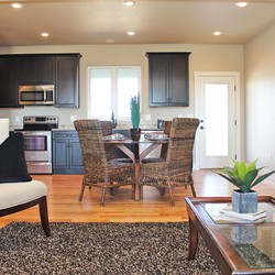 Open floorplans:  The open living space allows families to be effortlessly engaged and for conversation to flow freely throughout the kitchen, dining and great rooms.